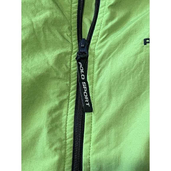 Vintage Polo Sport Ralph Lauren Jacket Mens Large Green Nylon Windbreaker Y2K - Picture 3 of 6